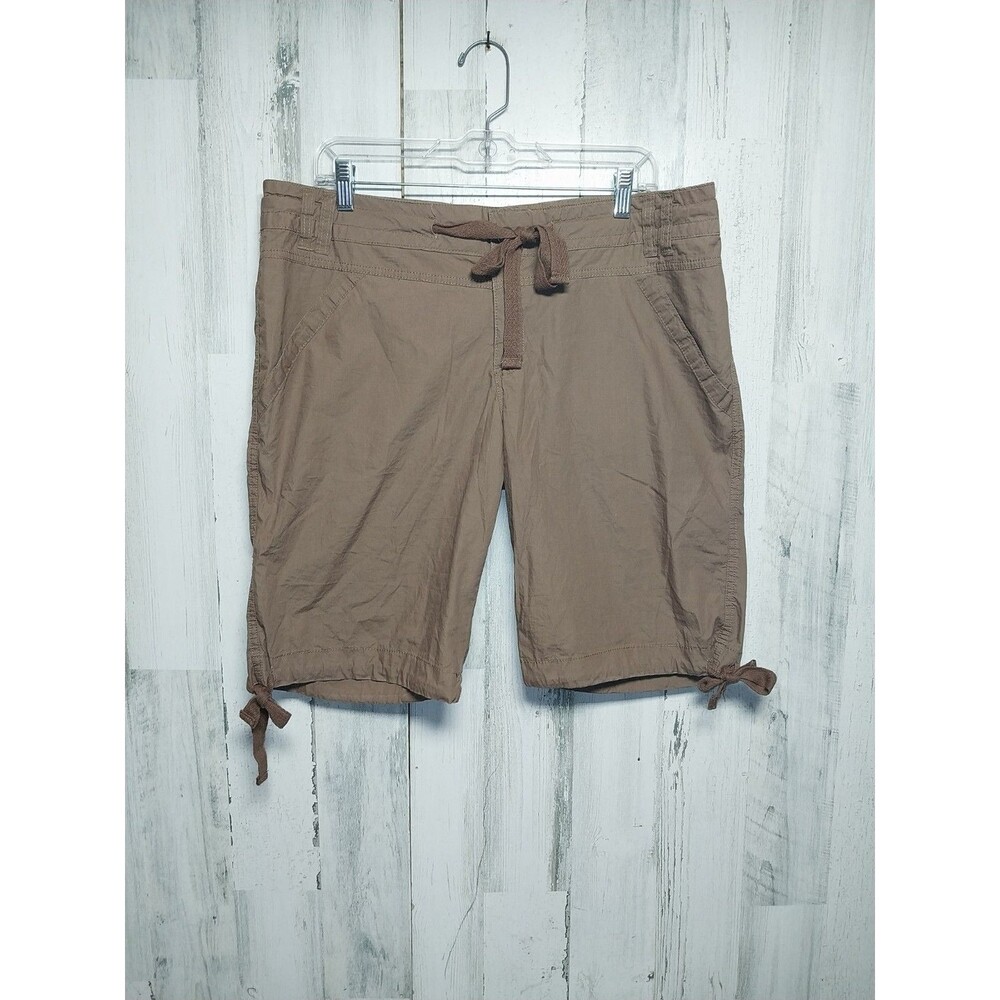 OP Ocean Pacific Shorts Womens Size 15 Juniors Brown Flat Front Bermuda Surf